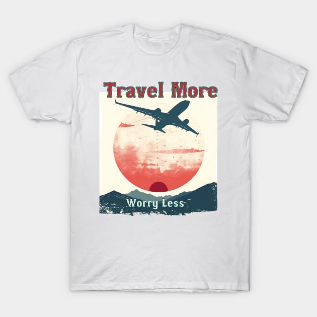 Travel More, Worry Less T-Shirt by Printashopus